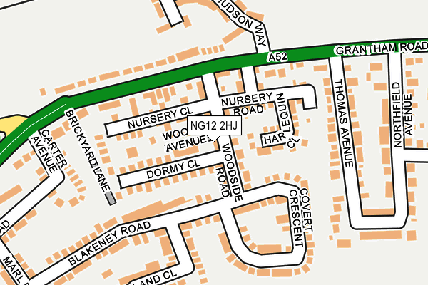 NG12 2HJ map - OS OpenMap – Local (Ordnance Survey)