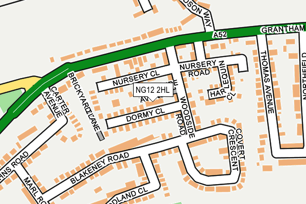 NG12 2HL map - OS OpenMap – Local (Ordnance Survey)