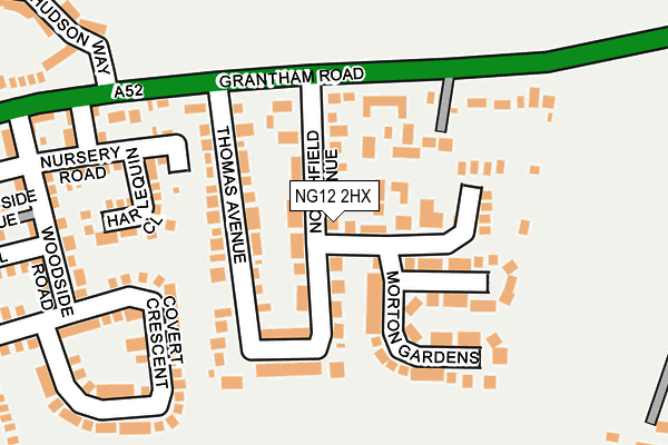 NG12 2HX map - OS OpenMap – Local (Ordnance Survey)