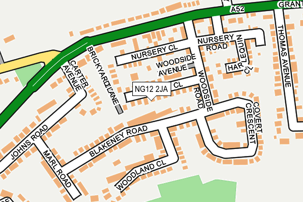 NG12 2JA map - OS OpenMap – Local (Ordnance Survey)