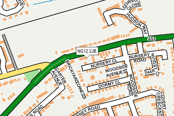 NG12 2JB map - OS OpenMap – Local (Ordnance Survey)