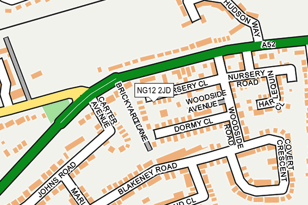 NG12 2JD map - OS OpenMap – Local (Ordnance Survey)