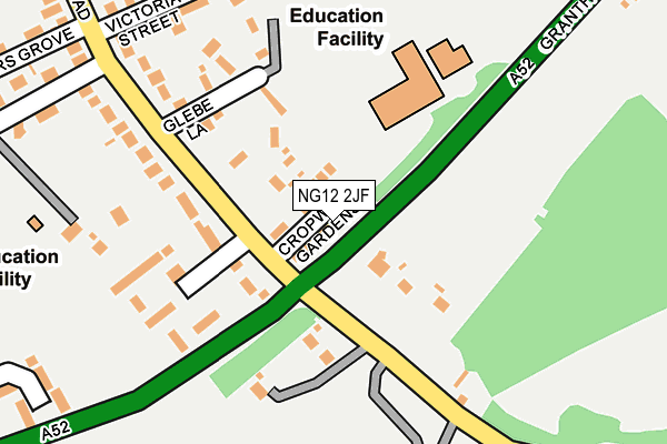 NG12 2JF map - OS OpenMap – Local (Ordnance Survey)