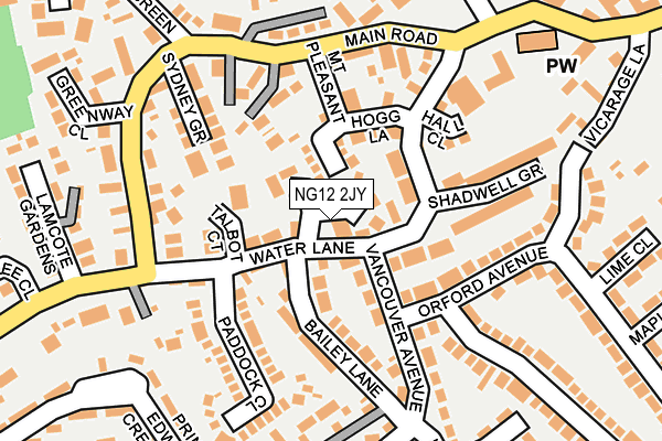 NG12 2JY map - OS OpenMap – Local (Ordnance Survey)