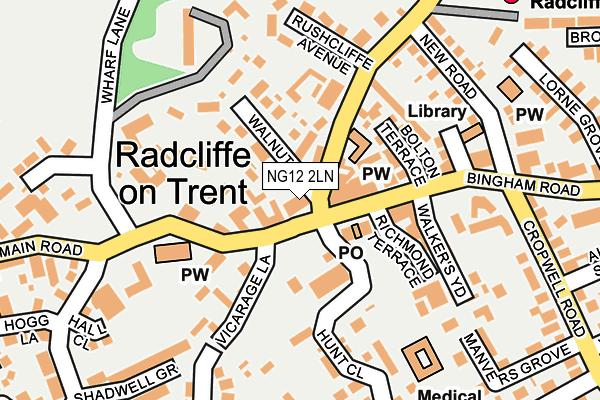 NG12 2LN map - OS OpenMap – Local (Ordnance Survey)