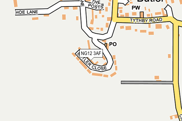 NG12 3AF map - OS OpenMap – Local (Ordnance Survey)