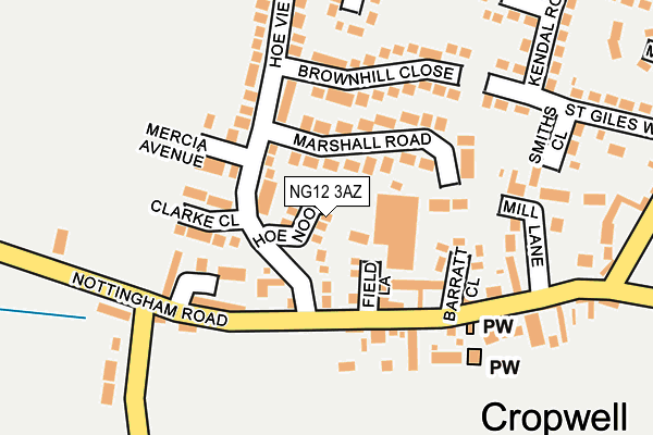 NG12 3AZ map - OS OpenMap – Local (Ordnance Survey)