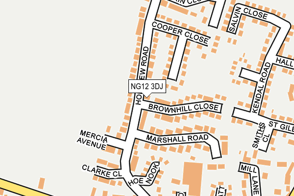 NG12 3DJ map - OS OpenMap – Local (Ordnance Survey)