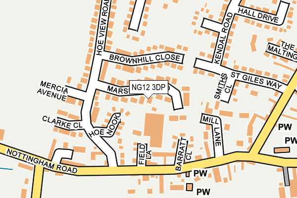 NG12 3DP map - OS OpenMap – Local (Ordnance Survey)