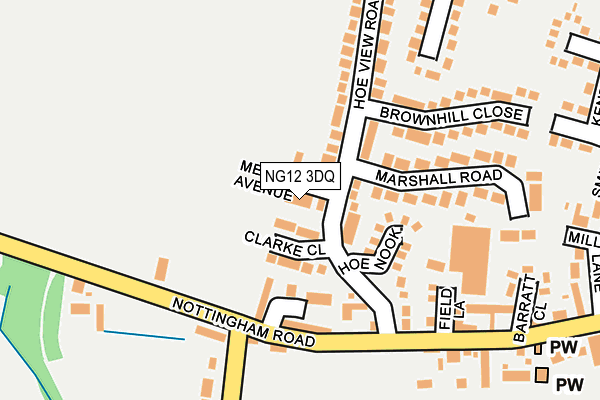 NG12 3DQ map - OS OpenMap – Local (Ordnance Survey)