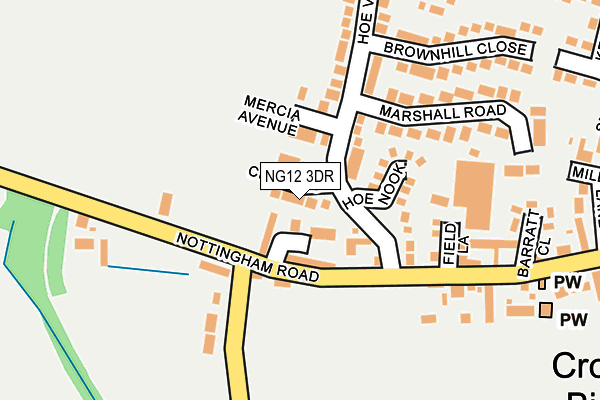 NG12 3DR map - OS OpenMap – Local (Ordnance Survey)