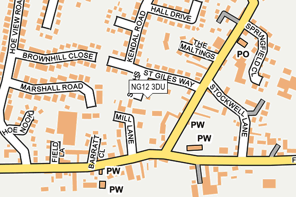 NG12 3DU map - OS OpenMap – Local (Ordnance Survey)