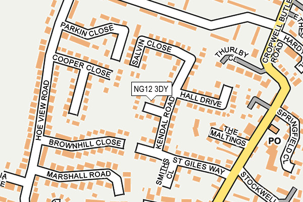 NG12 3DY map - OS OpenMap – Local (Ordnance Survey)