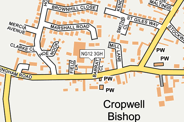 NG12 3GH map - OS OpenMap – Local (Ordnance Survey)