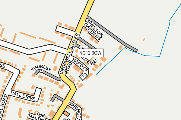 NG12 3GW map - OS OpenMap – Local (Ordnance Survey)