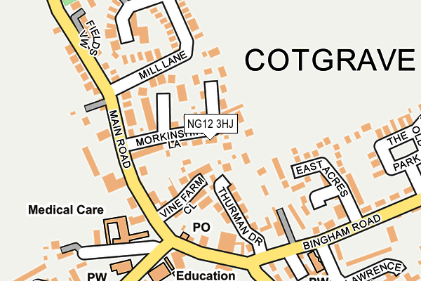 NG12 3HJ map - OS OpenMap – Local (Ordnance Survey)