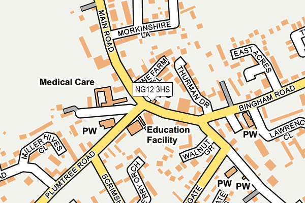 NG12 3HS map - OS OpenMap – Local (Ordnance Survey)