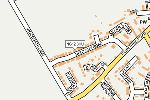 NG12 3HU map - OS OpenMap – Local (Ordnance Survey)