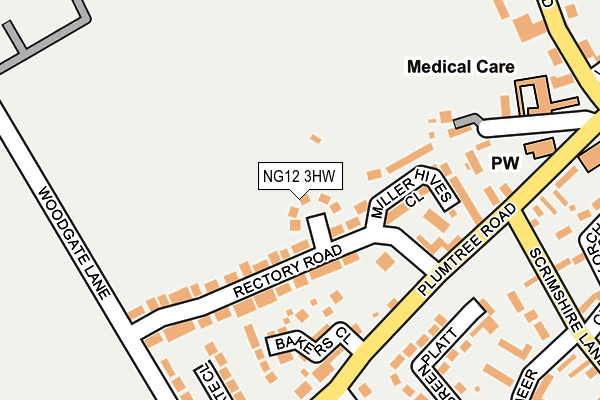 NG12 3HW map - OS OpenMap – Local (Ordnance Survey)