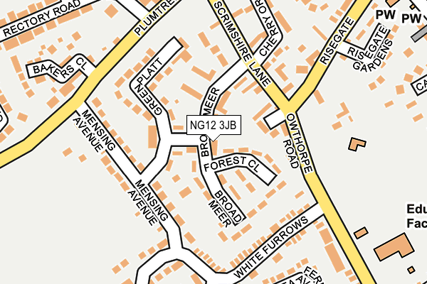 NG12 3JB map - OS OpenMap – Local (Ordnance Survey)