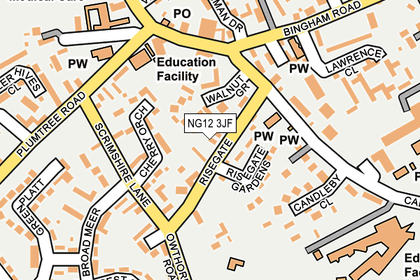 NG12 3JF map - OS OpenMap – Local (Ordnance Survey)