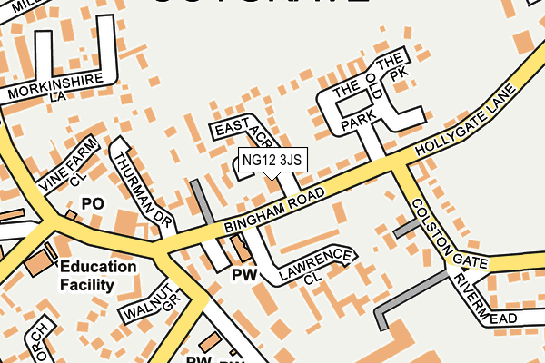 NG12 3JS map - OS OpenMap – Local (Ordnance Survey)