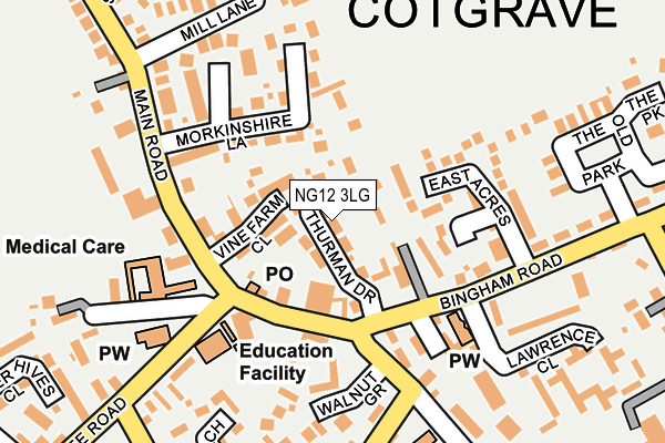 NG12 3LG map - OS OpenMap – Local (Ordnance Survey)