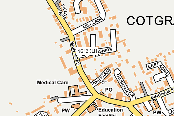 NG12 3LH map - OS OpenMap – Local (Ordnance Survey)