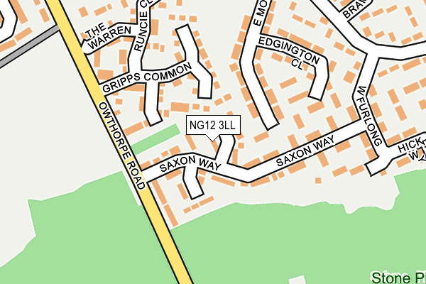 NG12 3LL map - OS OpenMap – Local (Ordnance Survey)