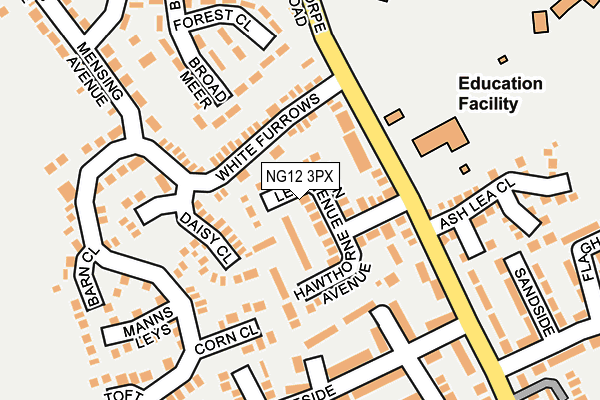 NG12 3PX map - OS OpenMap – Local (Ordnance Survey)