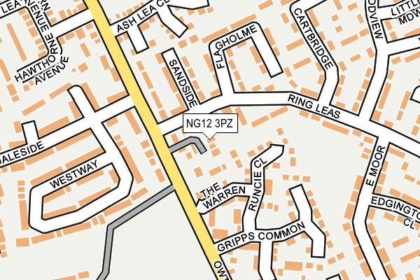 NG12 3PZ map - OS OpenMap – Local (Ordnance Survey)