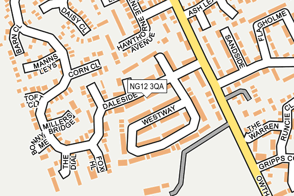 NG12 3QA map - OS OpenMap – Local (Ordnance Survey)