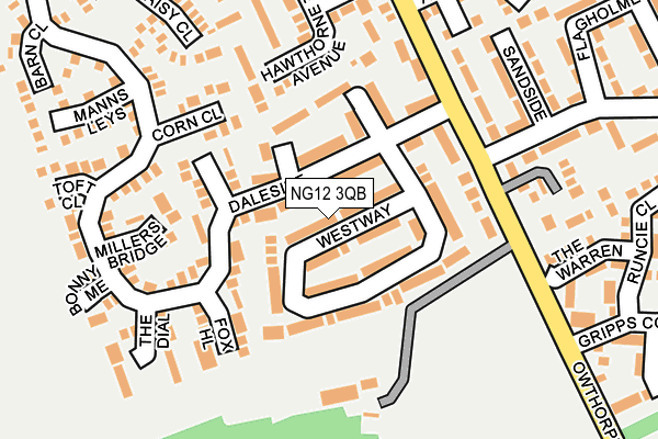 NG12 3QB map - OS OpenMap – Local (Ordnance Survey)