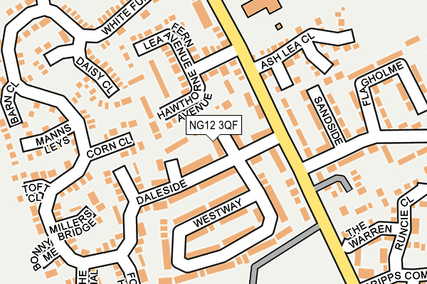 NG12 3QF map - OS OpenMap – Local (Ordnance Survey)