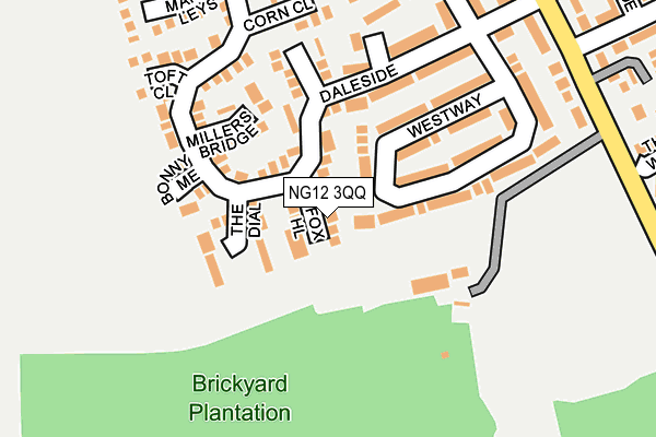 NG12 3QQ map - OS OpenMap – Local (Ordnance Survey)