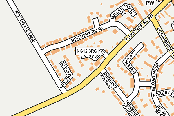 NG12 3RG map - OS OpenMap – Local (Ordnance Survey)