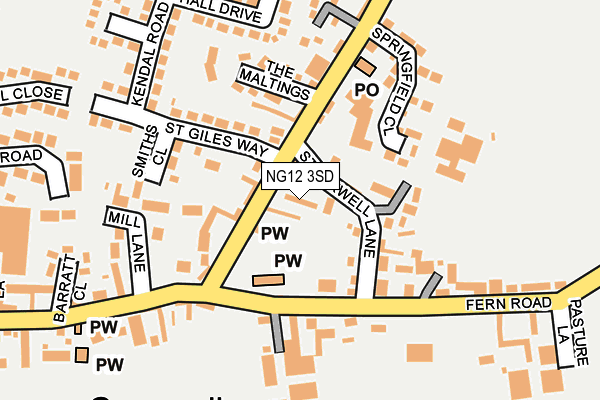 NG12 3SD map - OS OpenMap – Local (Ordnance Survey)
