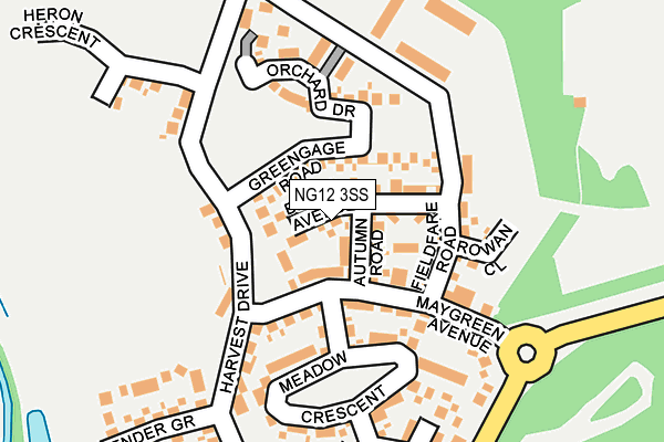 NG12 3SS map - OS OpenMap – Local (Ordnance Survey)