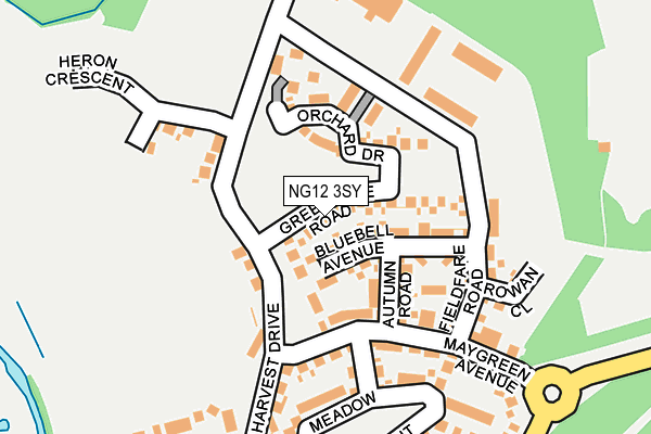 NG12 3SY map - OS OpenMap – Local (Ordnance Survey)