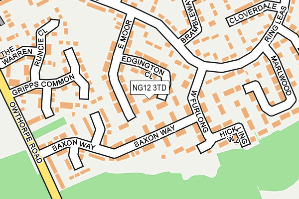 NG12 3TD map - OS OpenMap – Local (Ordnance Survey)