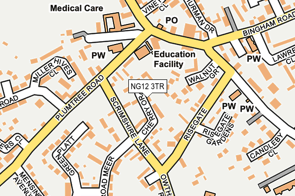 Map of THRALEASEY PROPERTIES LIMITED at local scale