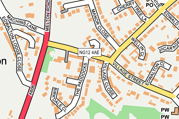 NG12 4AE map - OS OpenMap – Local (Ordnance Survey)