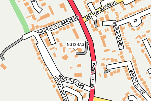NG12 4AG map - OS OpenMap – Local (Ordnance Survey)