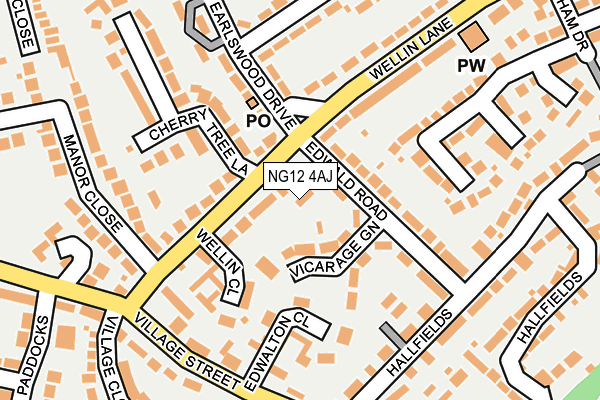 NG12 4AJ map - OS OpenMap – Local (Ordnance Survey)