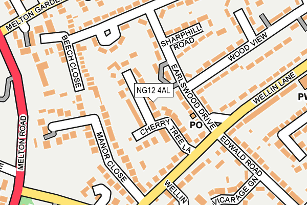 NG12 4AL map - OS OpenMap – Local (Ordnance Survey)