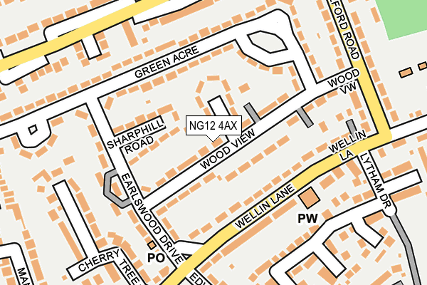 NG12 4AX map - OS OpenMap – Local (Ordnance Survey)