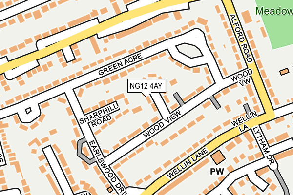 NG12 4AY map - OS OpenMap – Local (Ordnance Survey)