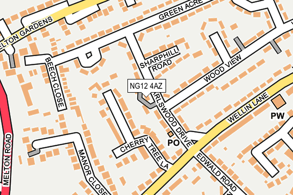NG12 4AZ map - OS OpenMap – Local (Ordnance Survey)