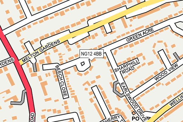 NG12 4BB map - OS OpenMap – Local (Ordnance Survey)