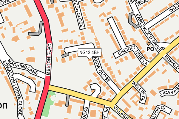 NG12 4BH map - OS OpenMap – Local (Ordnance Survey)